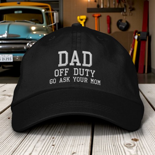 Dad of Duty Eenvoudige moderne typografie Custom Geborduurde Pet