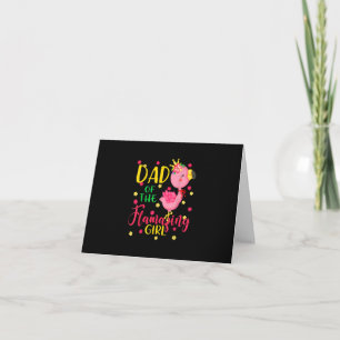 Dad Of Flamazing Girl Cute Flamingo Dad Birthday Bedankkaart