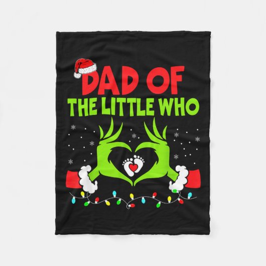 Dad Of The Little Who Funny Christmas Pregnancy An Fleece Deken (Voorkant)