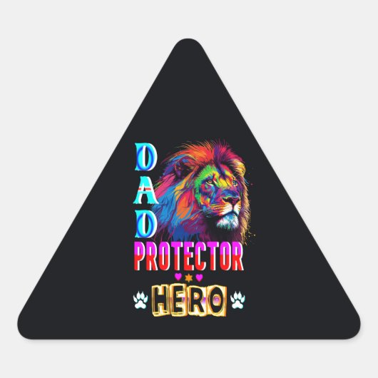 Dad Protector Hero Driehoek Sticker (Voorkant)