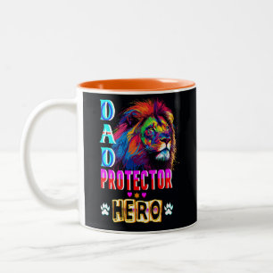 Dad Protector Hero Tweekleurige Koffiemok