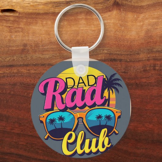 Dad Rad Club Retro Zomervibes - Vaderdag Sleutelhanger (Voorkant)
