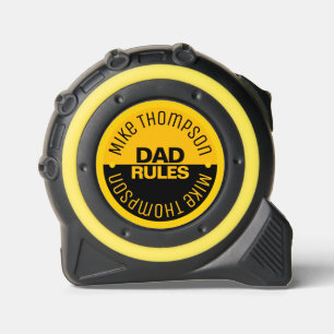 DAD RULES half zwart half geel grappig Rolmaat