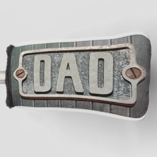 DAD rustiek metalen bord ontwerp Golfheadcover (Voorkant)