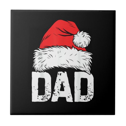 Dad Santa Christmas Family Matching Pajamas Papa F Tegeltje (Voorkant)