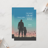 Dad Silhouette Wenskaart Kaart (Voorkant / Achterkant in situ)