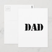 DAD Simple vaderdag gift Briefkaart (Voorkant / Achterkant)
