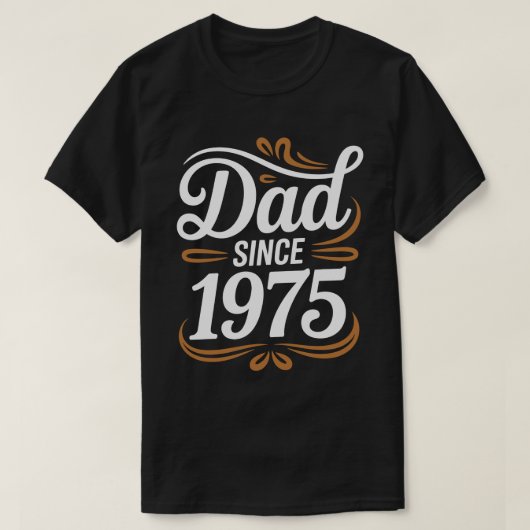 Dad Since 1975 Calligraphy Tee T-shirt (Design voorkant)