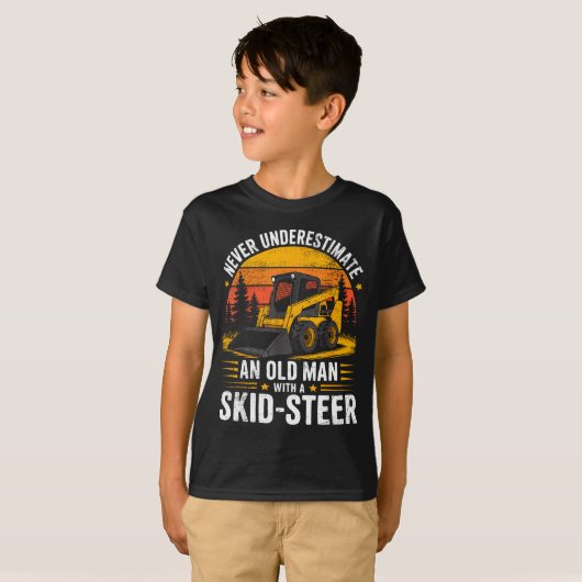 Dad Skid Steer Operator Father Construction Heavy  T-shirt (Voorkant volledig)