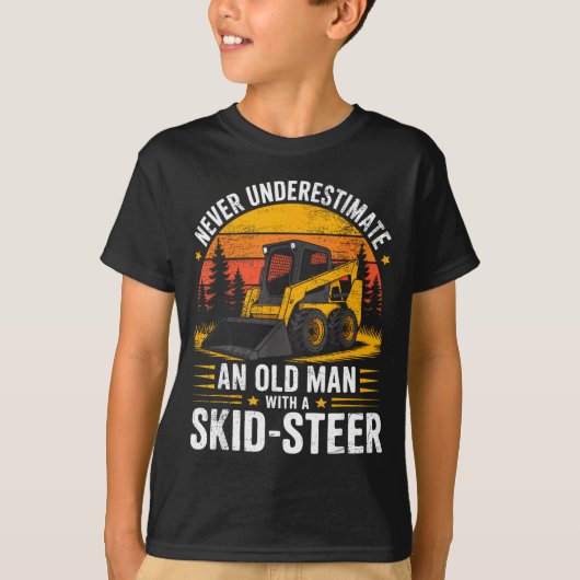 Dad Skid Steer Operator Father Construction Heavy  T-shirt (Voorkant)