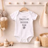 Dad Soccer Fan Baby Name Custom Romper