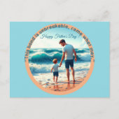 Dad Son Bonding op het strand Foto Vaderdag Quote Briefkaart (Voorkant)