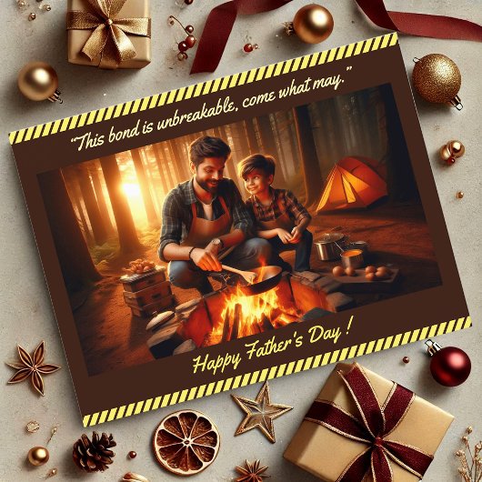 Dad Son Bonding Vaderdag Quote Fotocamping Briefkaart