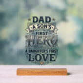 Dad Son Hero Daughter Love Vintage Typography Shir (Neutre)