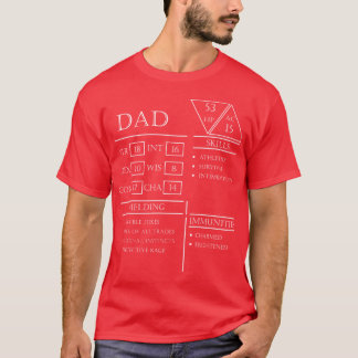 Dad Stats Karakterblad Wit T-shirt