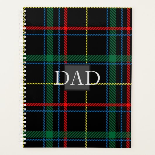 DAD - Stijlvolle Tartan Pset Pattern FATHER-cadeau Planner (Voorkant)