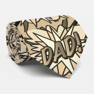 DAD Superheld Stripboek Typografisch Pret Stropdas