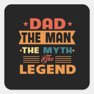 Dad The Man Vierkante Sticker
