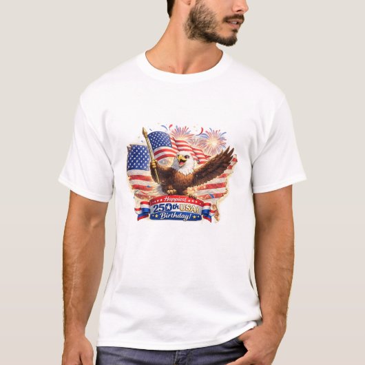 dad Tshirt Blessed Happy 250th Birthday USA! (Voorkant)