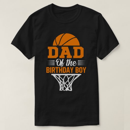DAD van de Birthday Boy Basketball T-shirt (Design voorkant)