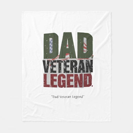 Dad Veteran Legend Blanket - Custom Hero Gift Fleece Deken (Voorkant)