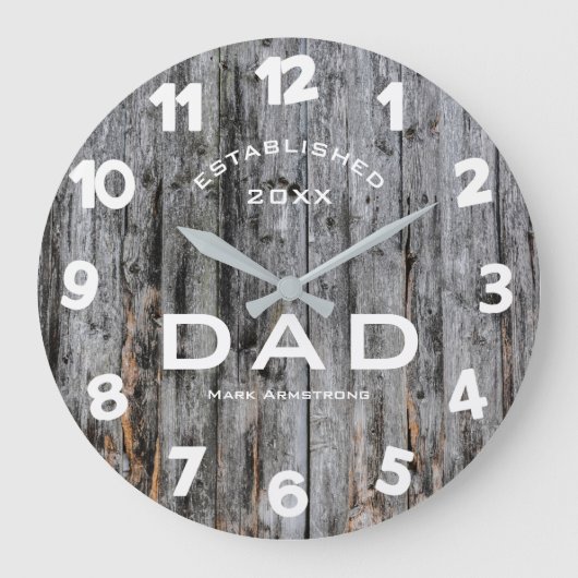 Dad Wall Clock - Custom Father's Day Gift Grote Klok (Voorkant)