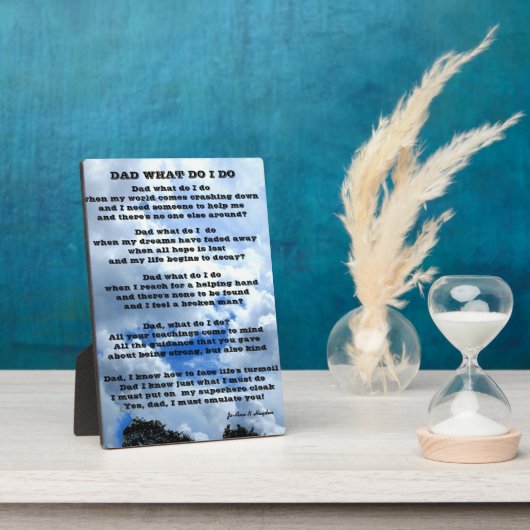 DAD WAT DOE IK GEdicht Plaque Fotoplaat (Zijkant)