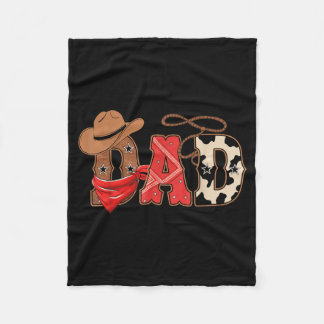 Dad Western Family Matching Birthday Cowboy Fleece Deken