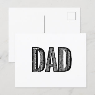 DAD Word Cloud - Vaderdag Briefkaart