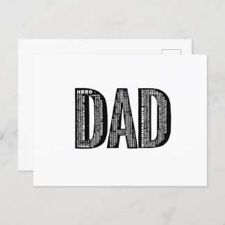 DAD Word Cloud - Vaderdag Briefkaart