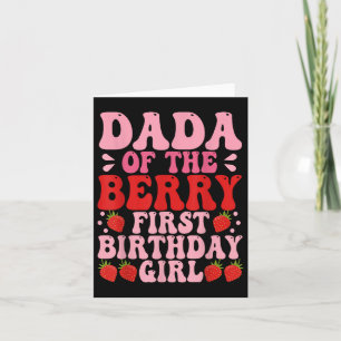 Dada Berry Eerste Verjaardag Aardbei Meisje en Mam Kaart