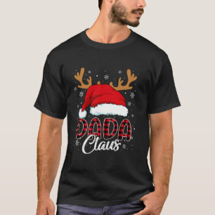 Dada Claus Santa Hat Rendier Red Plaid Matching F T-shirt