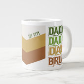 Dada Daddy Dad Bruh Custom Est Modern Groen Tan Extra Grote Beker (Voorkant rechts)