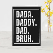 Dada Daddy Dad Bruh retro vervaagde Vaderdag  Kaart (Gele Bloem)