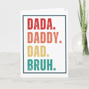 Dada Daddy Vader Bruh in verouderde stijl Vaderdag Kaart