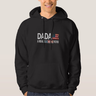 Dada Een echte Amerikaanse held USA Flag Hoodie