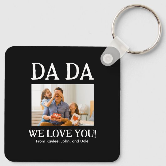 Dada Fathers Day gepersonaliseerd op maat Sleutelhanger (Achterkant)