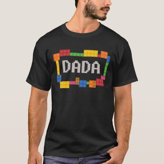 Dada Funny Blocks Master Builder Brick Builder Bir T-shirt (Voorkant)