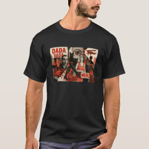 Dada-kunst geïnspireerde kat illustratie - Leuk Mo T-shirt