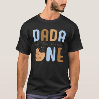 Dada Of The Sweet One Cookies and Milk 1st Birthda T-shirt