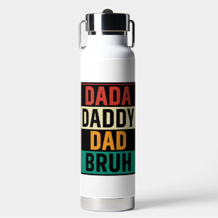 Dada papa Bruh Funny retro Vaderdag Waterfles