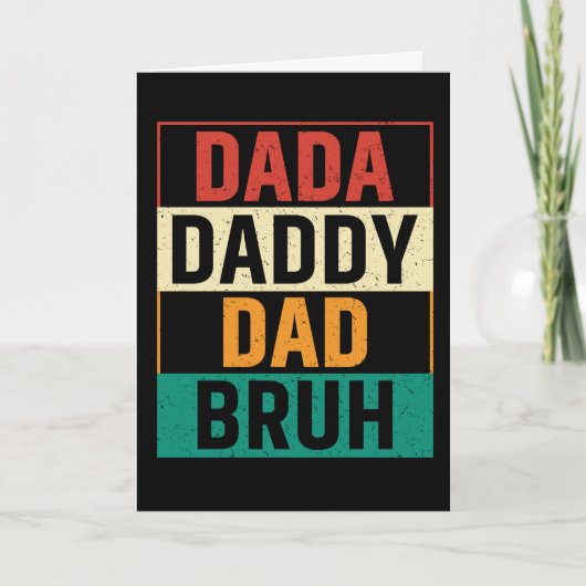 Dada Papa Vader Bruh Leuk retro Vaderdag Kaart (Voorkant)