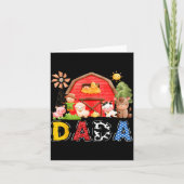 Dada Red Farm Cow Birthday Boy Matching Family Par Kaart (Voorkant)