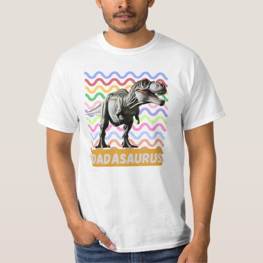 Dada Saurus T-Rex Dad Dinosaurus Funny Fathers Gif T-shirt (Voorkant)
