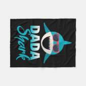 Dada Shark Dearing Cool Sungles Daddy Fleece Deken (Voorkant (Horizontaal))