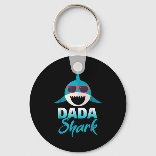 Dada Shark Dearing Cool Sungles Daddy Sleutelhanger (Voorkant)