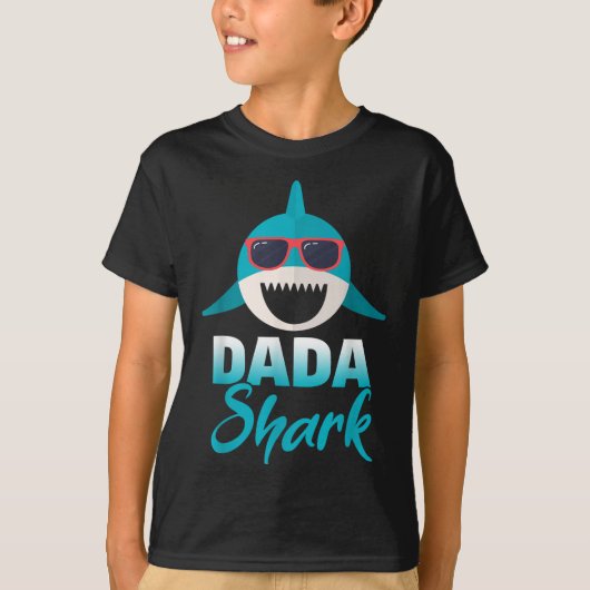 Dada Shark Dearing Cool Sungles Daddy T-shirt (Voorkant)