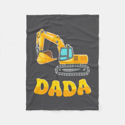 Dada The Birthday Boy Excavator Construction Famil Fleece Deken (Voorkant)