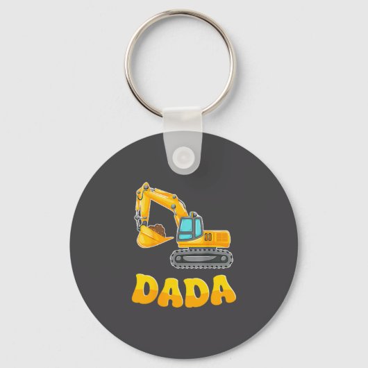 Dada The Birthday Boy Excavator Construction Famil Sleutelhanger (Voorkant)