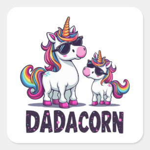 Dadacorn - De magische eenhoorn Vierkante Sticker